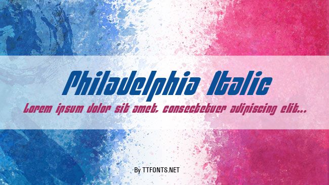 Philadelphia Italic example